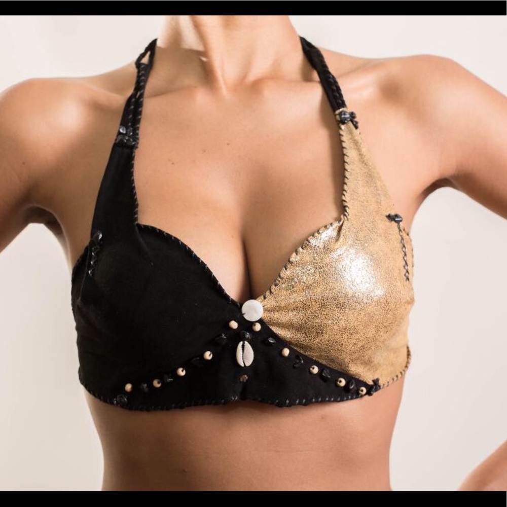 Bikine leather hand made natural stone top
